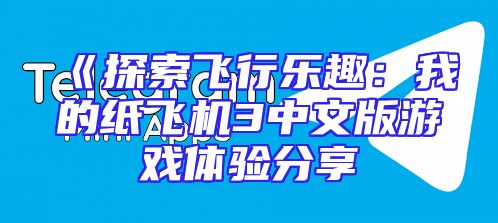 《探索飞行乐趣：我的纸飞机3中文版游戏体验分享