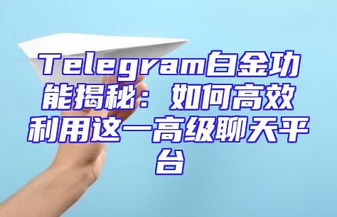 Telegram白金功能揭秘：如何高效利用这一高级聊天平台
