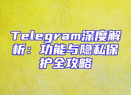 Telegram深度解析：功能与隐私保护全攻略