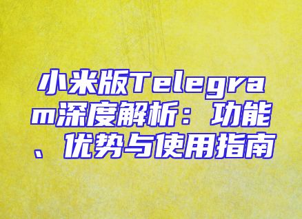 小米版Telegram深度解析：功能、优势与使用指南