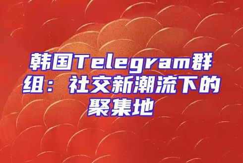 韩国Telegram群组：社交新潮流下的聚集地