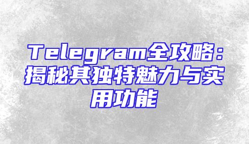 Telegram全攻略：揭秘其独特魅力与实用功能