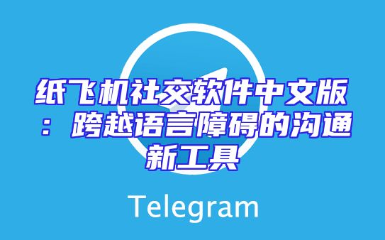 纸飞机社交软件中文版：跨越语言障碍的沟通新工具