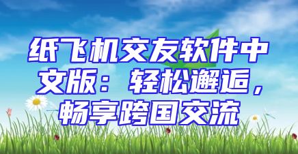 纸飞机交友软件中文版：轻松邂逅，畅享跨国交流