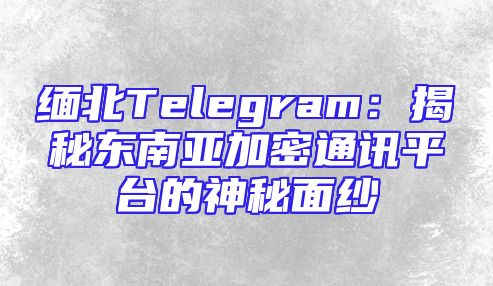 缅北Telegram：揭秘东南亚加密通讯平台的神秘面纱