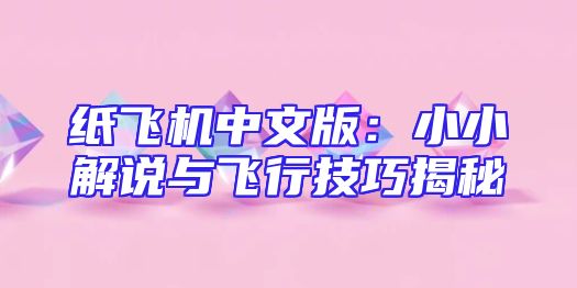 纸飞机中文版：小小解说与飞行技巧揭秘