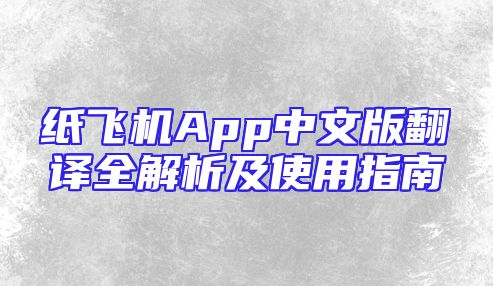 纸飞机App中文版翻译全解析及使用指南