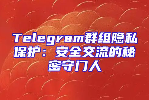 Telegram群组隐私保护：安全交流的秘密守门人