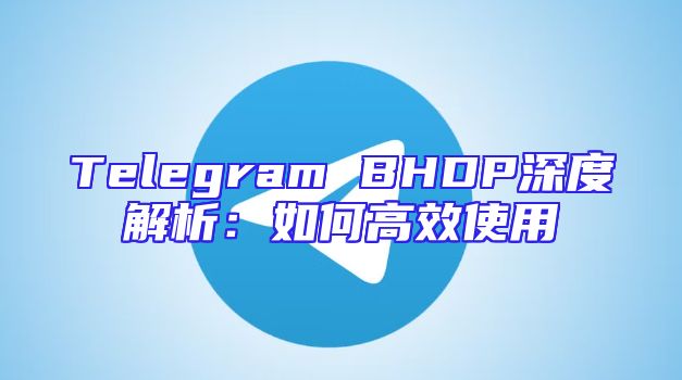 Telegram BHDP深度解析：如何高效使用