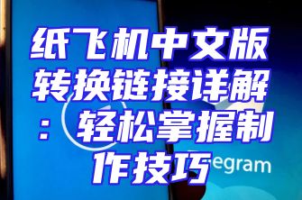 纸飞机中文版转换链接详解：轻松掌握制作技巧
