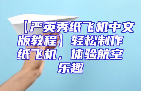 【严英秀纸飞机中文版教程】轻松制作纸飞机，体验航空乐趣