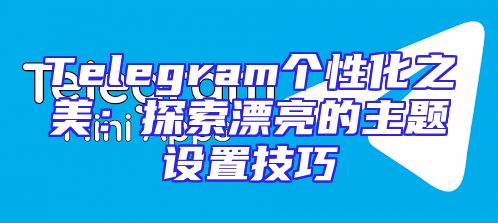 Telegram个性化之美：探索漂亮的主题设置技巧