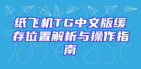 纸飞机TG中文版缓存位置解析与操作指南