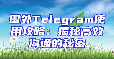 国外Telegram使用攻略：揭秘高效沟通的秘密