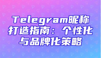 Telegram昵称打造指南：个性化与品牌化策略