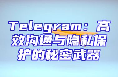 Telegram：高效沟通与隐私保护的秘密武器