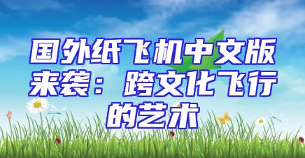 国外纸飞机中文版来袭：跨文化飞行的艺术