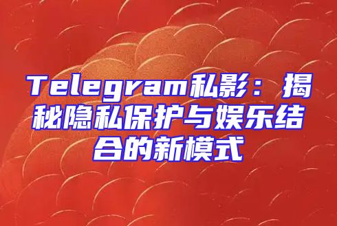 Telegram私影：揭秘隐私保护与娱乐结合的新模式