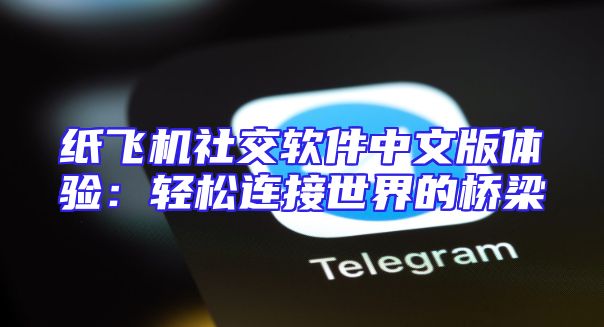 纸飞机社交软件中文版体验：轻松连接世界的桥梁