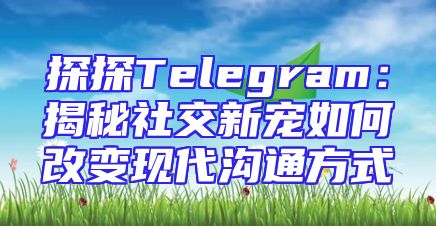 探探Telegram：揭秘社交新宠如何改变现代沟通方式