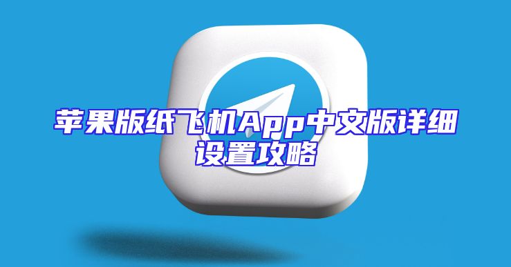 苹果版纸飞机App中文版详细设置攻略