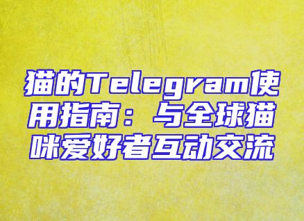 猫的Telegram使用指南：与全球猫咪爱好者互动交流