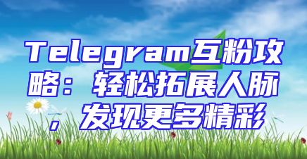 Telegram互粉攻略：轻松拓展人脉，发现更多精彩