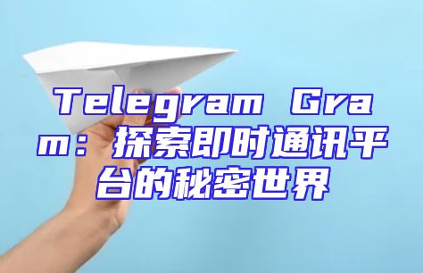 Telegram Gram：探索即时通讯平台的秘密世界