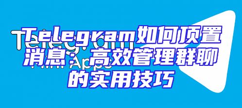Telegram如何顶置消息：高效管理群聊的实用技巧