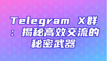 Telegram X群：揭秘高效交流的秘密武器