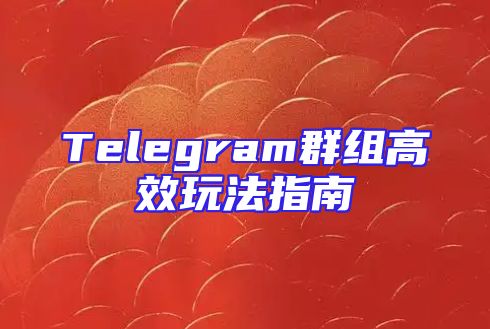 Telegram群组高效玩法指南
