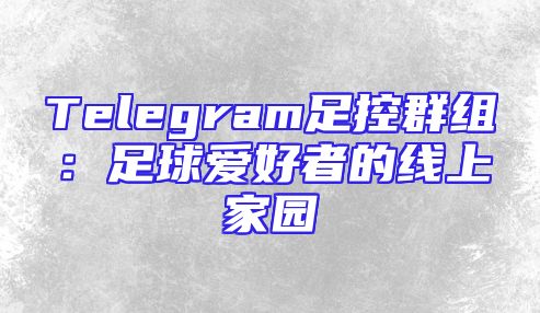 Telegram足控群组：足球爱好者的线上家园