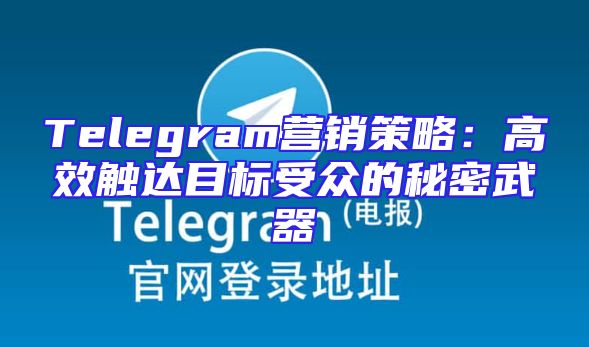 Telegram营销策略：高效触达目标受众的秘密武器