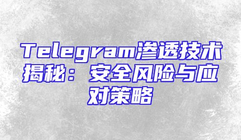 Telegram渗透技术揭秘：安全风险与应对策略
