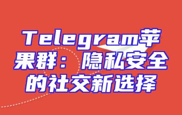 Telegram苹果群：隐私安全的社交新选择