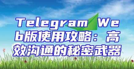 Telegram Web版使用攻略：高效沟通的秘密武器
