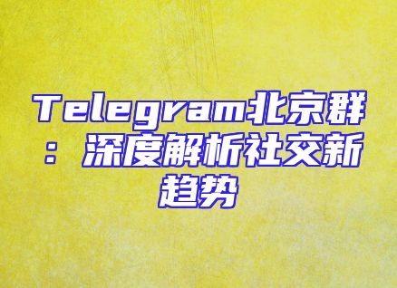 Telegram北京群：深度解析社交新趋势