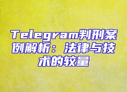 Telegram判刑案例解析：法律与技术的较量