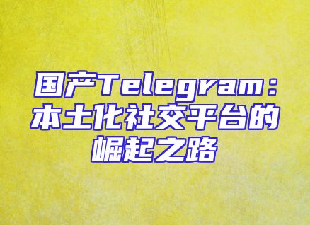 国产Telegram：本土化社交平台的崛起之路