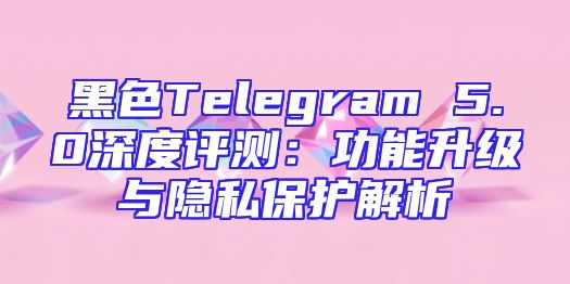 黑色Telegram 5.0深度评测：功能升级与隐私保护解析