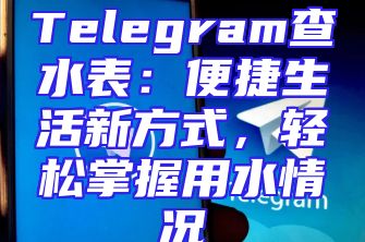 Telegram查水表：便捷生活新方式，轻松掌握用水情况