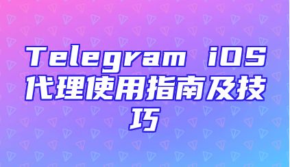 Telegram iOS代理使用指南及技巧