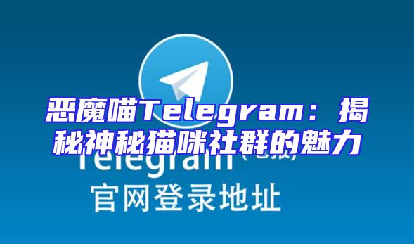 恶魔喵Telegram：揭秘神秘猫咪社群的魅力