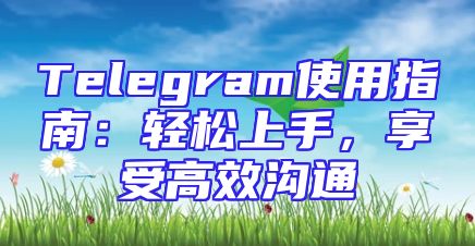 Telegram使用指南：轻松上手，享受高效沟通