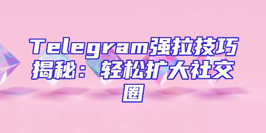 Telegram强拉技巧揭秘：轻松扩大社交圈