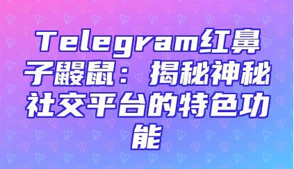 Telegram红鼻子鼹鼠：揭秘神秘社交平台的特色功能